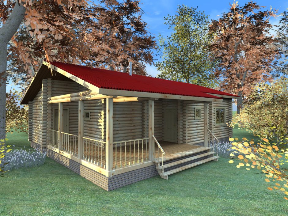 Дом-баня 100кв проекты одноэтажные с террасой