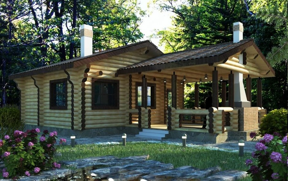 Баня с мансардой и террасой под одной крышей проекты