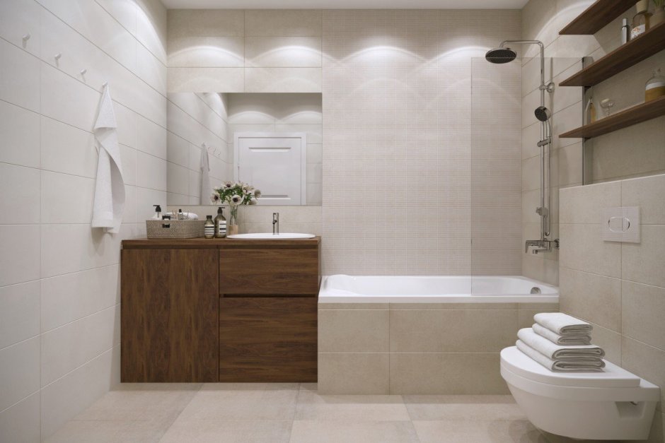 Санузел в светлых тонах