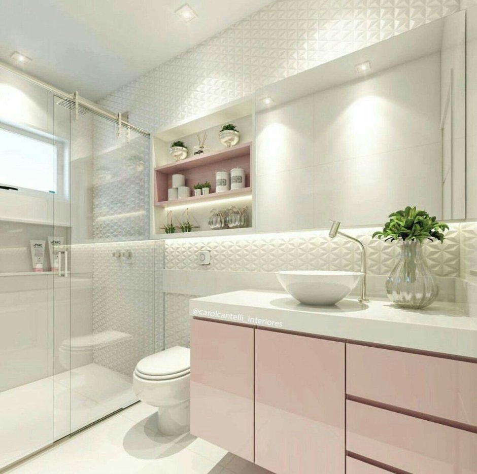 Ванная комната в пастельных тонах