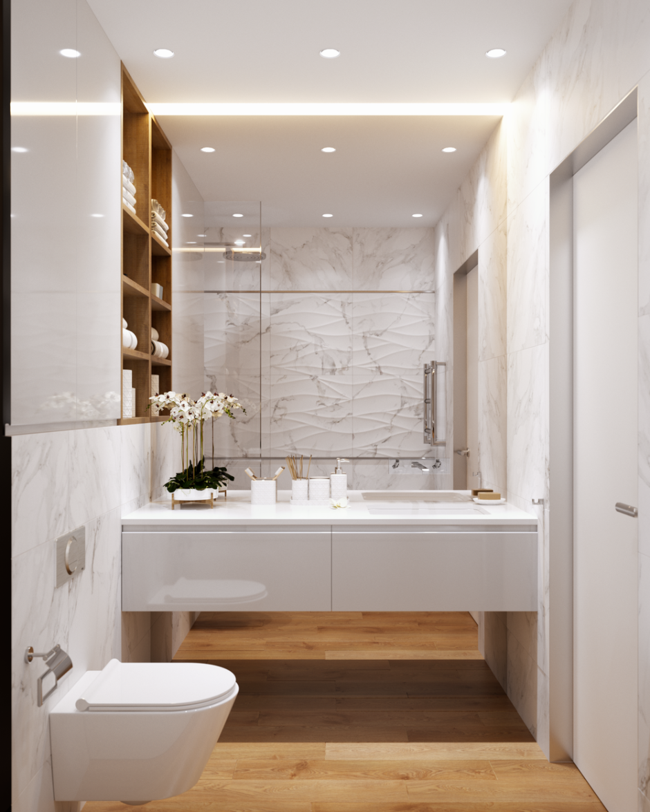 Ванная в светлых тонах