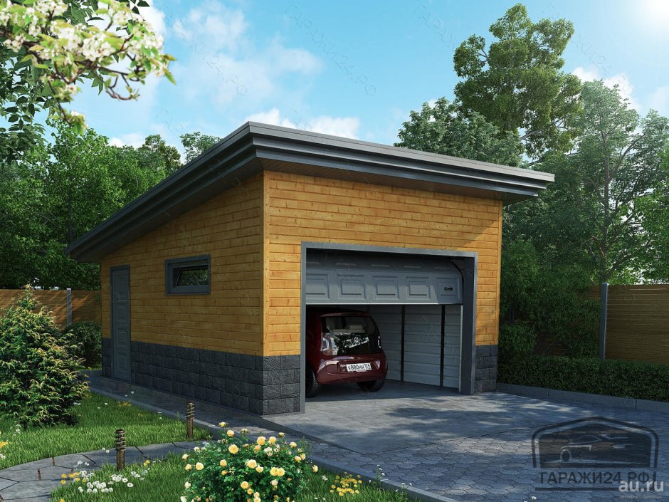 Односкатная крыша для гаража