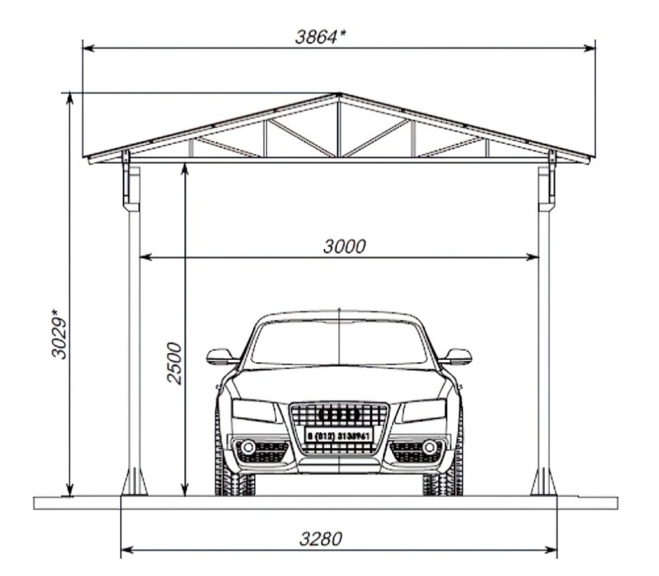 Односкатная крыша для гаража