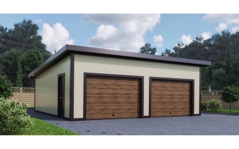 Крыша гаража с навесом