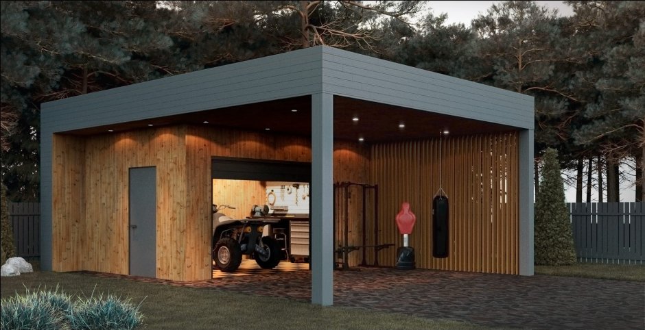 Современный навес для машины