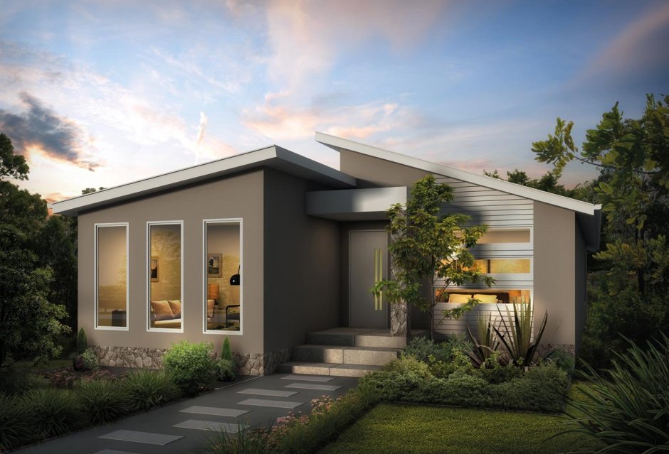 Дом 100 кв с односкатной крышей