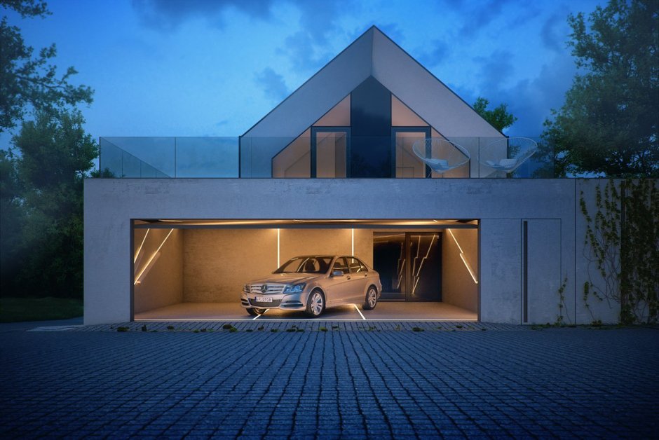 Стильный современный гараж