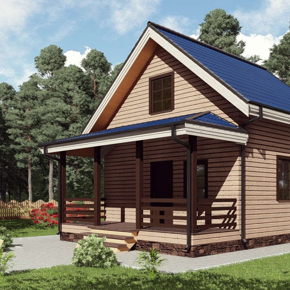 Дом из оцилиндрованного бревна 100м2