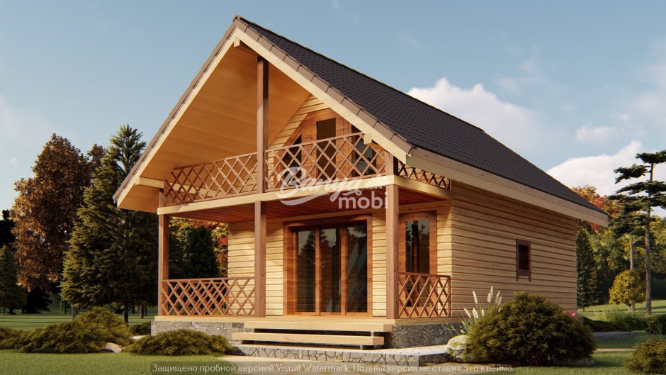 Баня с открытой верандой