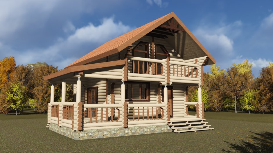 Баня с верандой под одной крышей 6на5