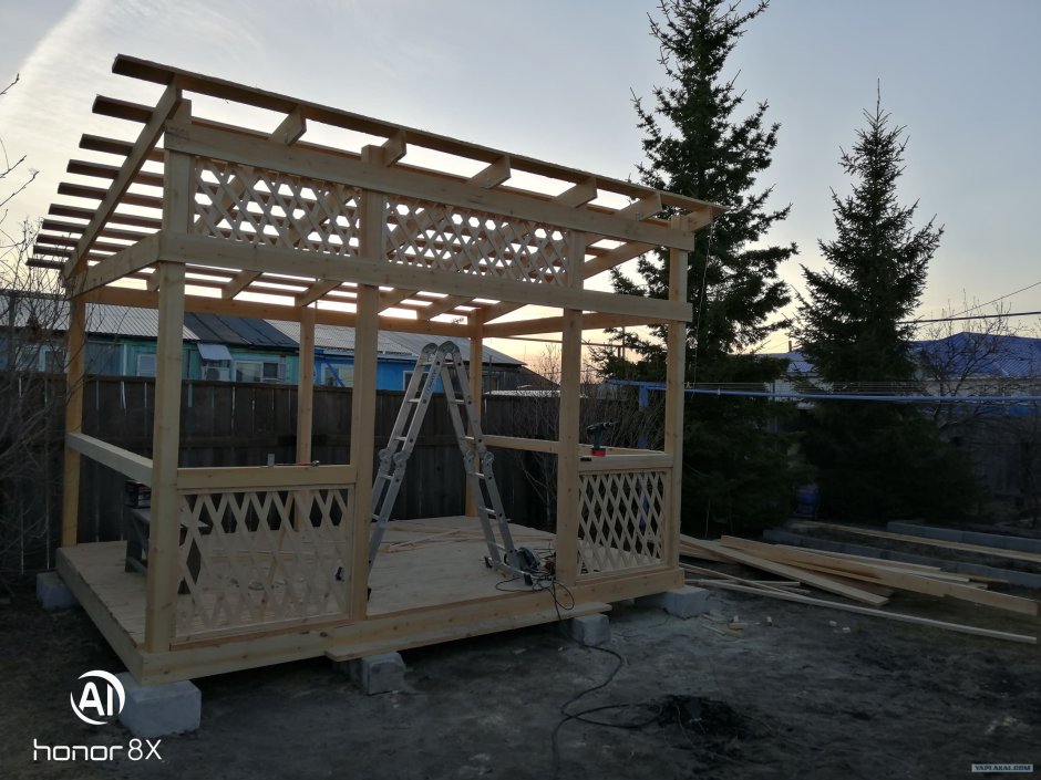 Односкатная беседка 4х5