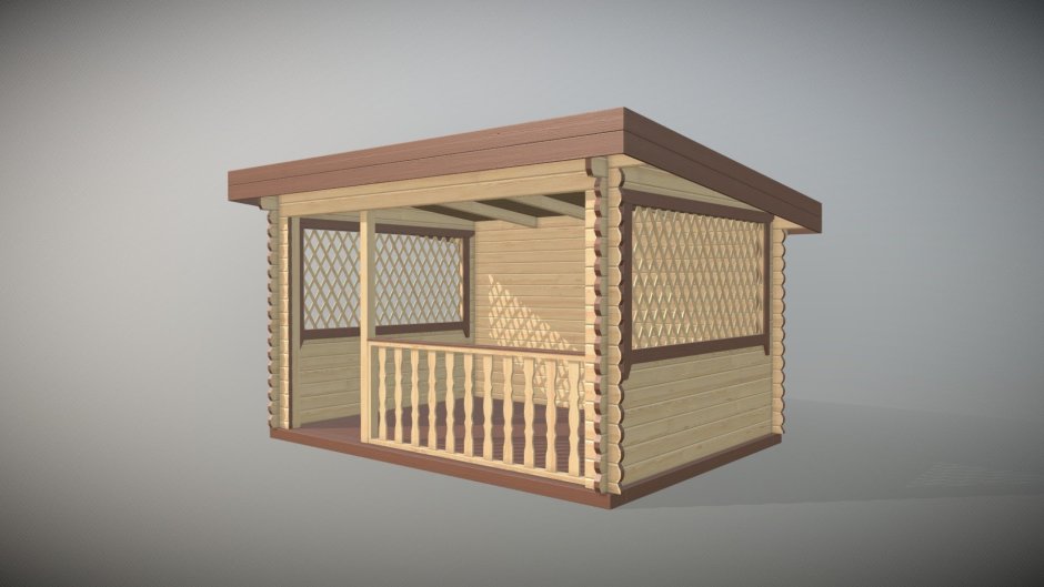 Беседка односкатная 6х3