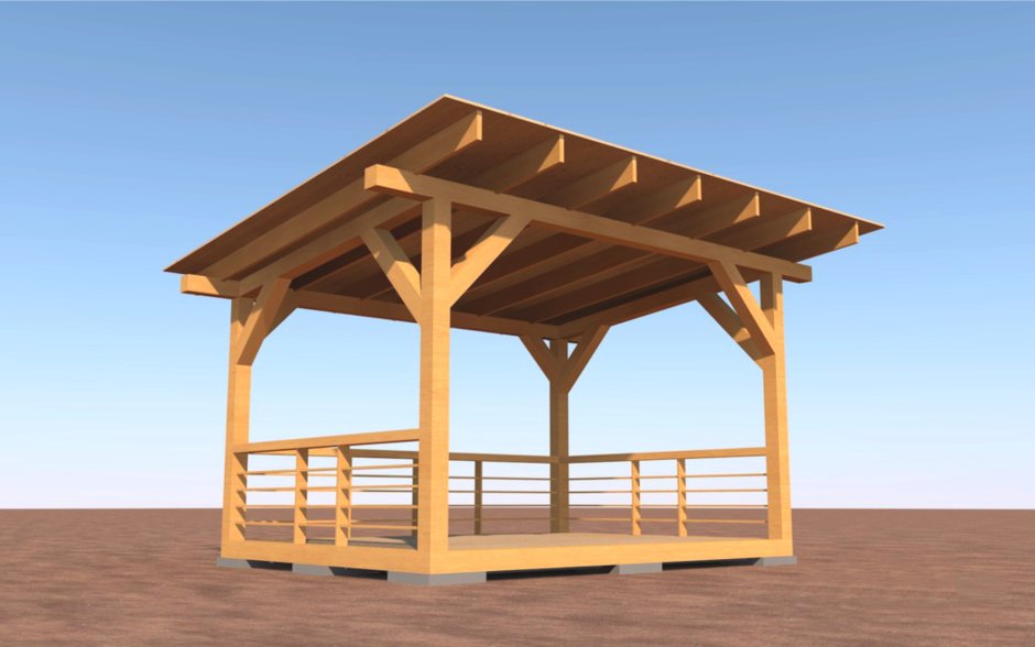 Беседка 3на5 односкатная