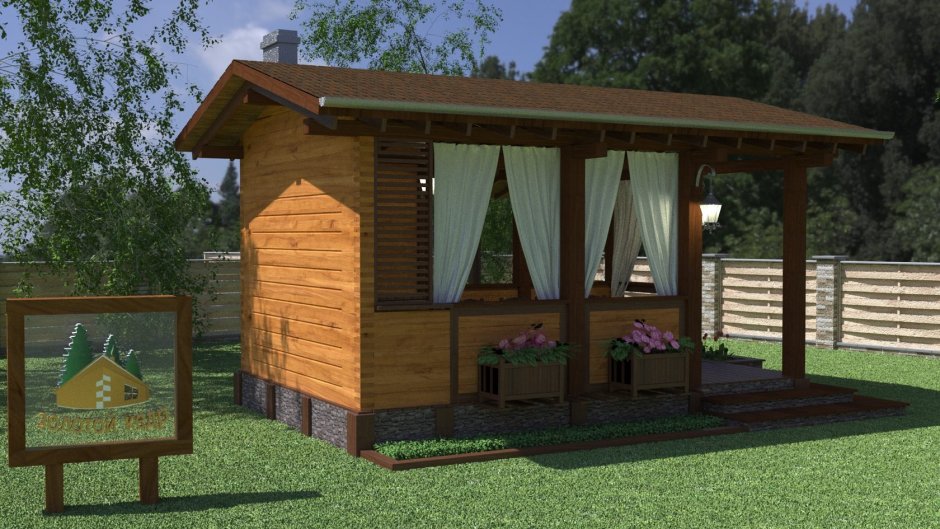 Односкатная беседка 4х5