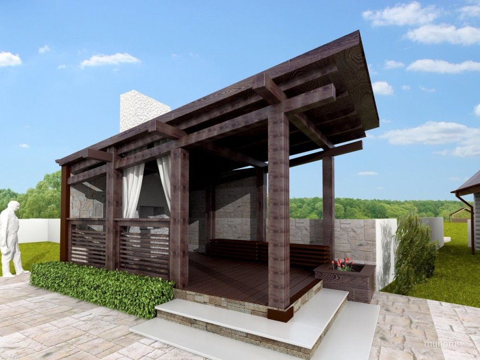 Беседка 3на5 односкатная