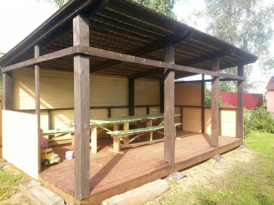 Односкатная беседка 4х5