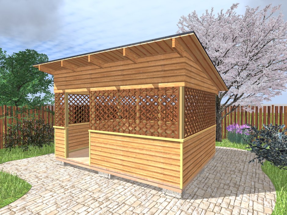 Пологая односкатная крыша