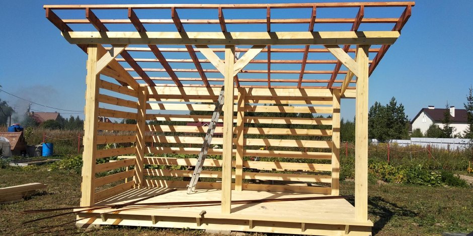 Односкатная беседка 4х5