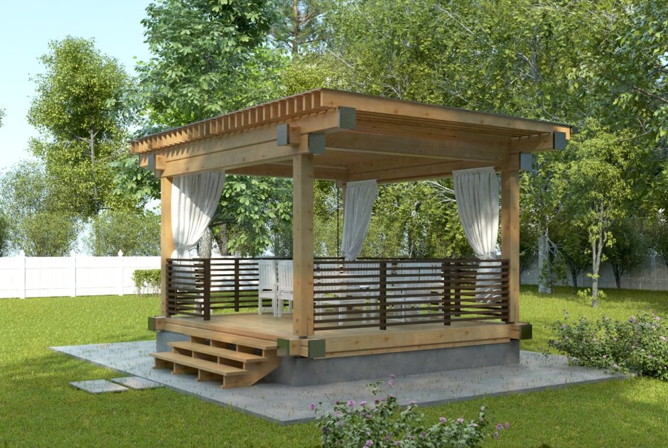 Каркас односкатной беседки 3х3 металл