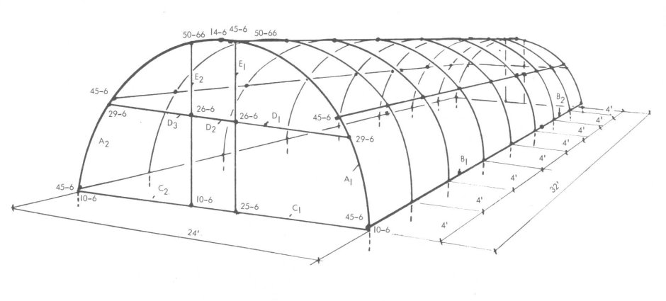 Схема теплицы из поликарбоната 3х8