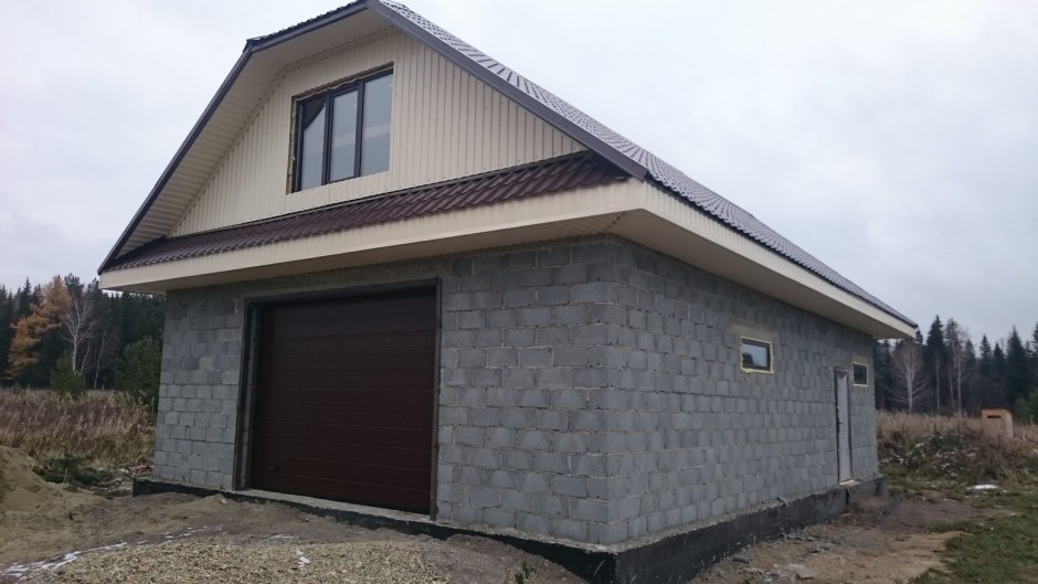 Гараж с пеноблока