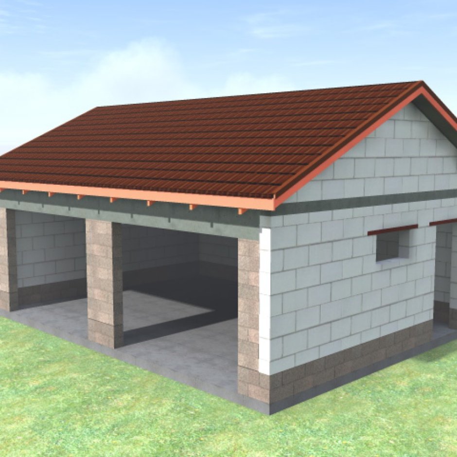 Гараж 7 на 6 из пеноблоков