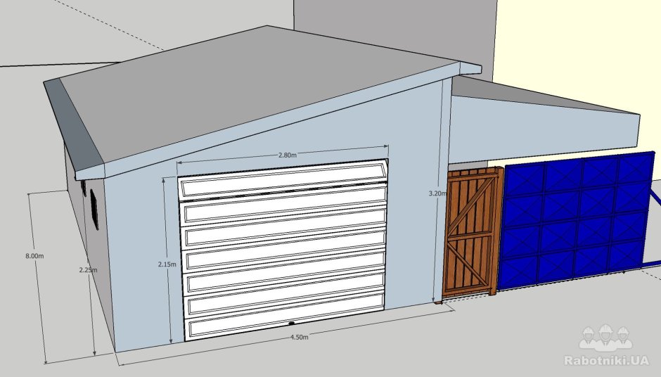 Проект гаража из газобетона
