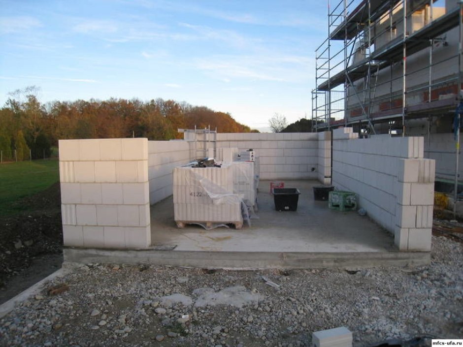 Гараж из пенобетона