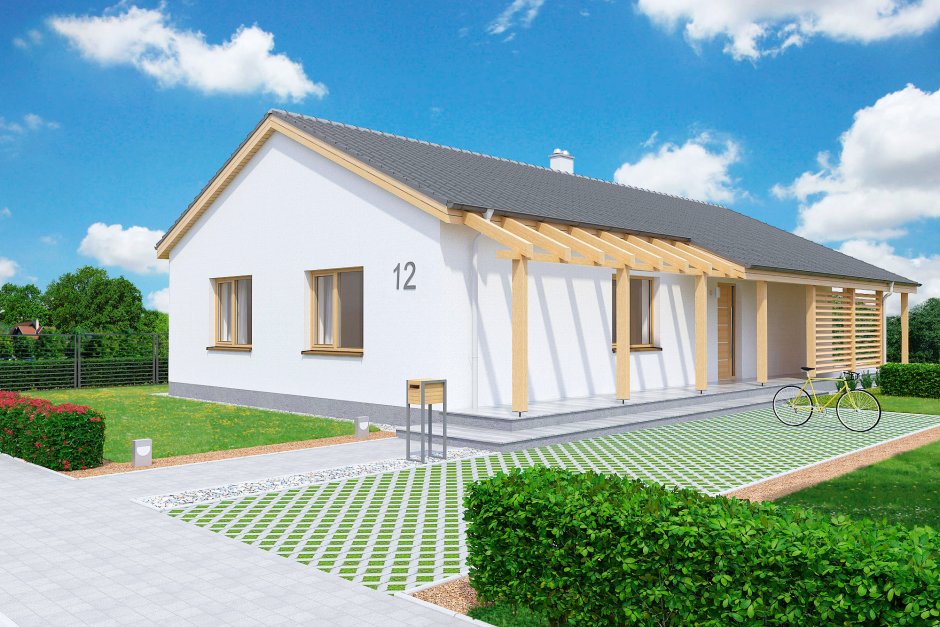 Магазин с двухскатной крышей