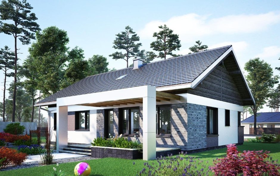 Проект z10 одноэтажный дом с террасой