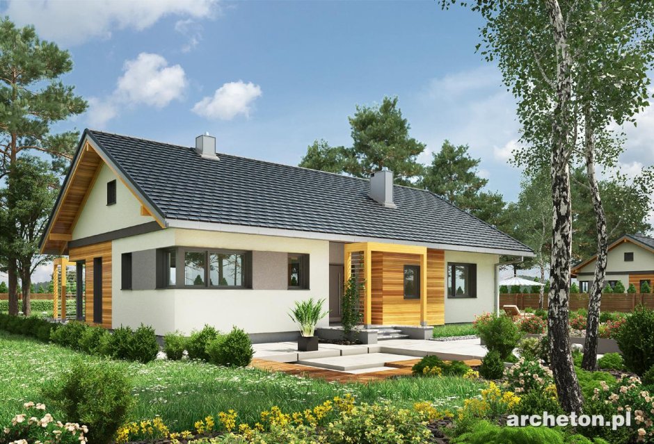 Одноэтажные дома с двускатной крышей