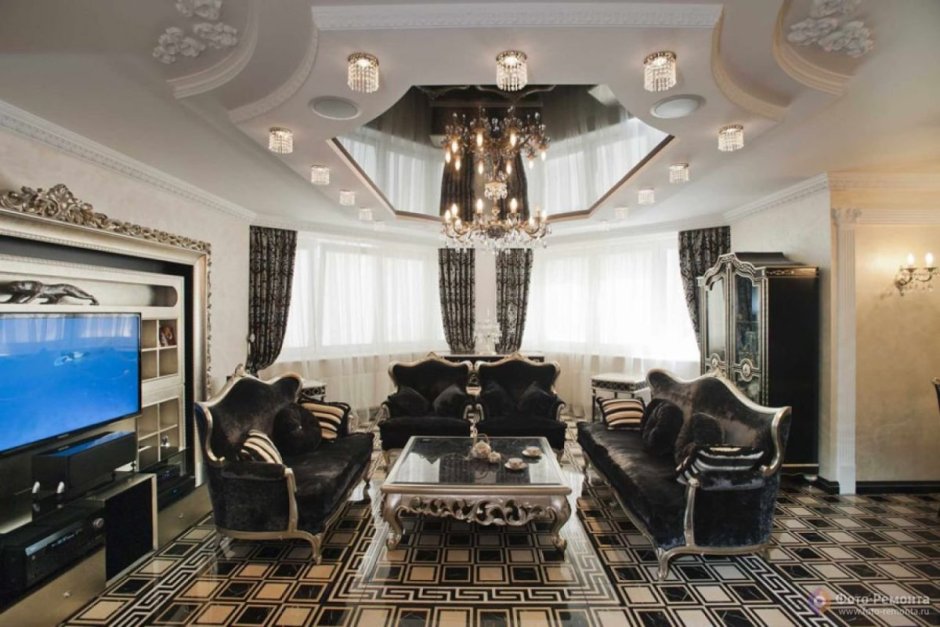 Элитный подвесной потолок в квартире