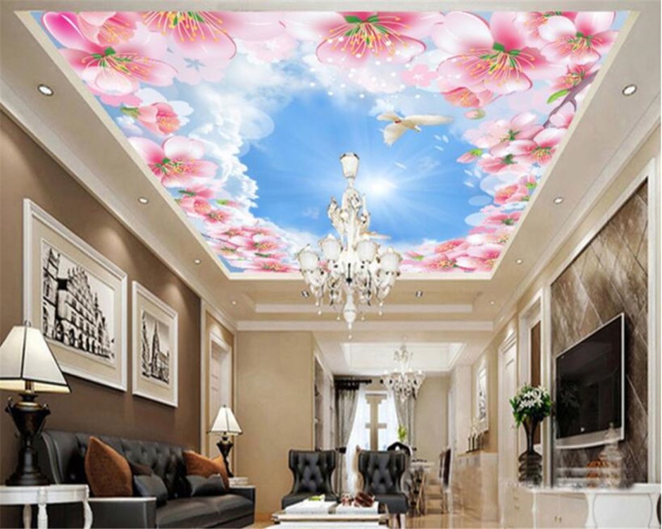 Потолок с фото печетью