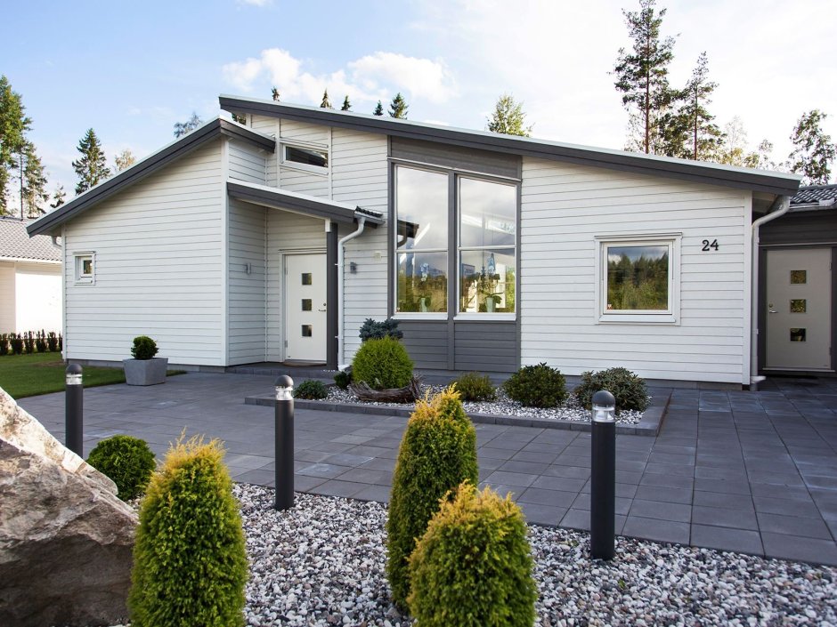 Дом с односкатной крышей Скандинавия