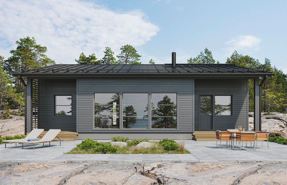 Скандинавия односкатная 100 кв одноэтажный