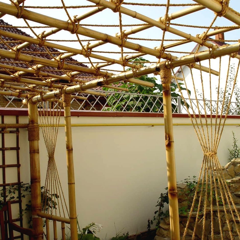 Дом из бамбука своими руками видео