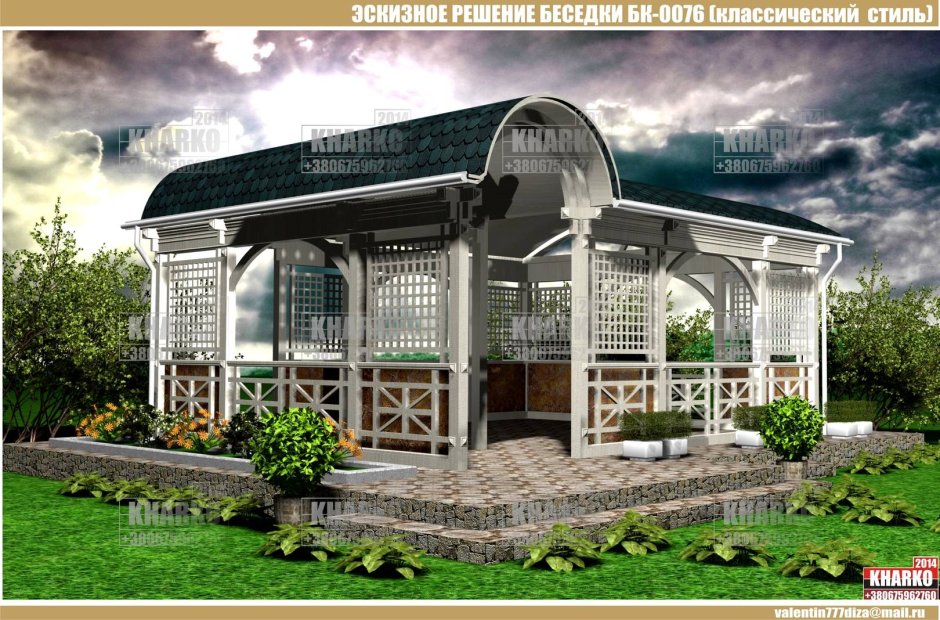 Беседка в стиле классика