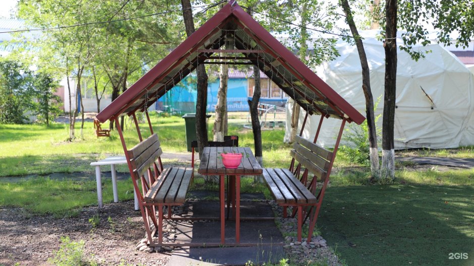 Беседки на острове отдыха Красноярск