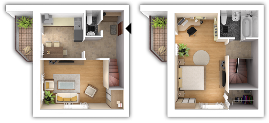 Планировка 2х уровневой квартиры