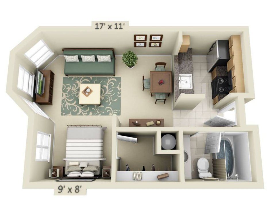 Современные планировки небольших квартир