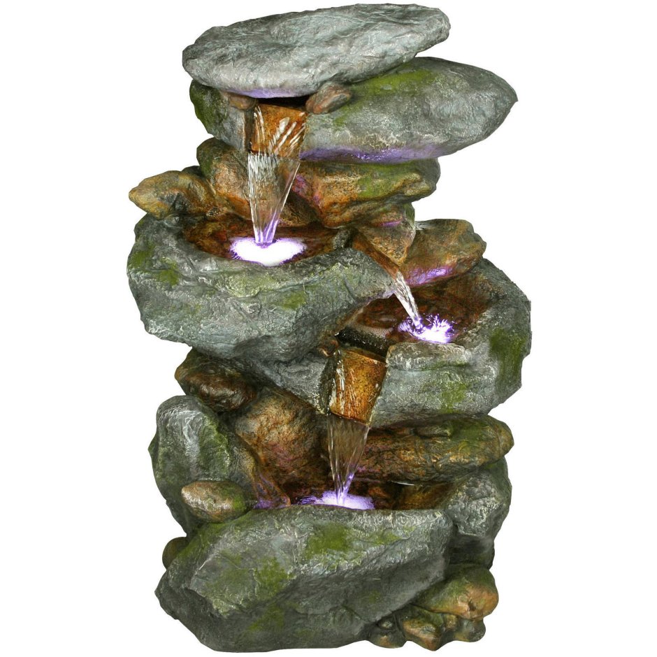 Фонтан садовый Rock led 18х23х35 см