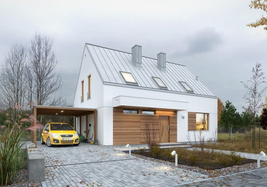 Дом с мансардой в скандинавском стиле