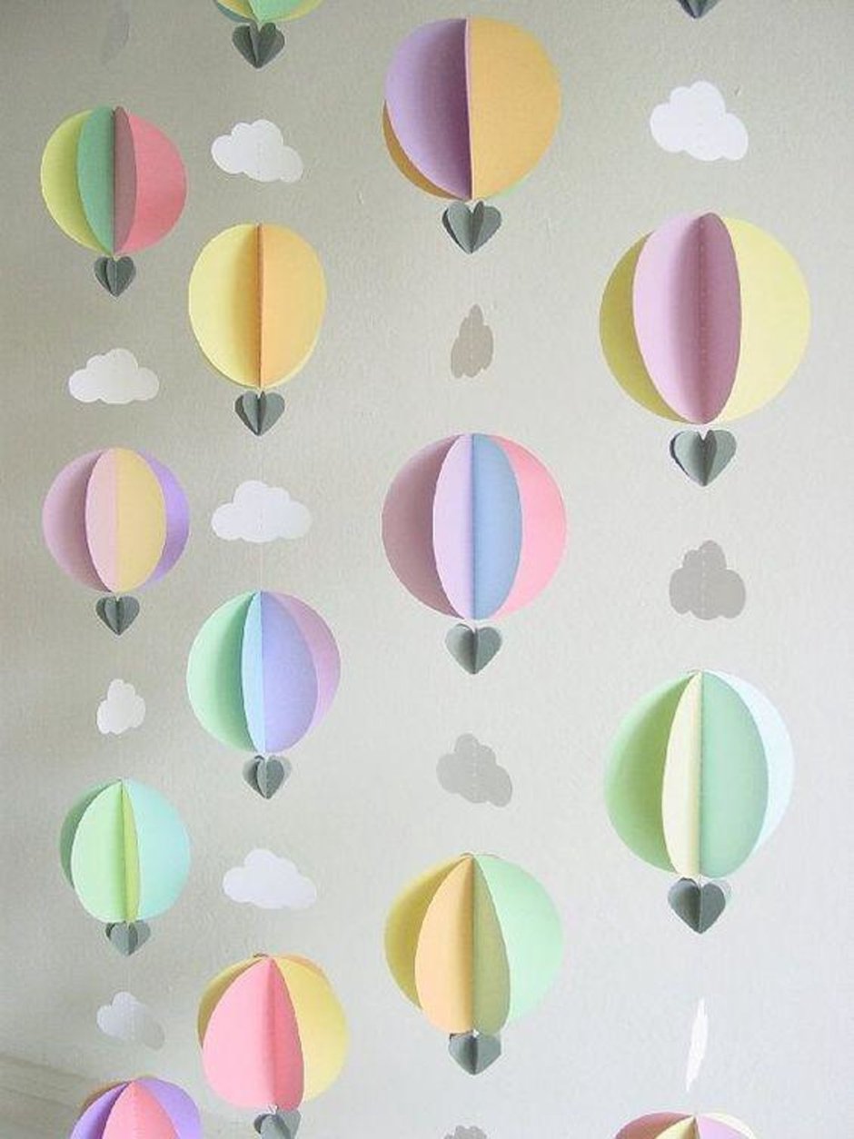 Воздушные шары из цветной бумаги