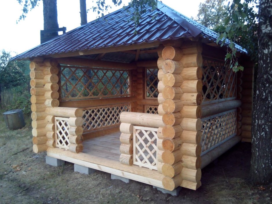 Рубленные беседки
