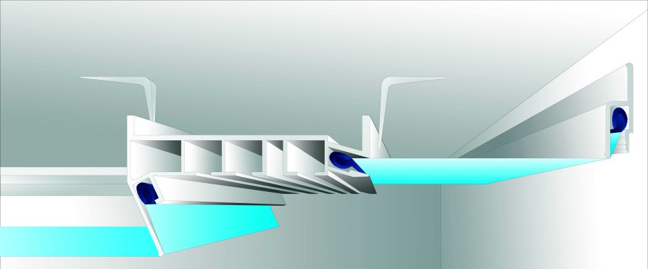 Скрытая гардина для натяжного