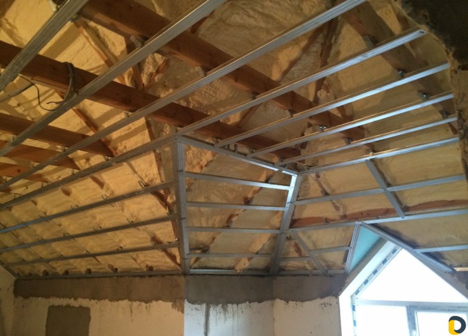 Обшивка мансарды гипсокартоном по деревянному каркасу