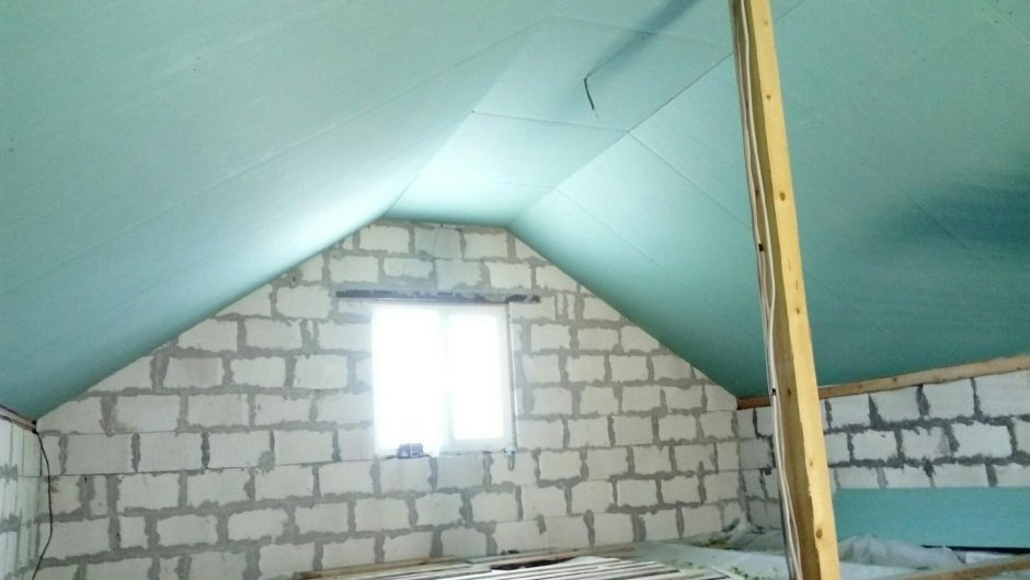 Теплоизоляция мансардной крыши гипрок