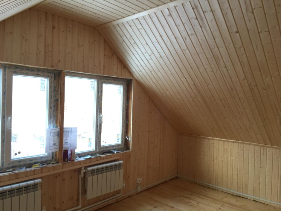 Отделка мансарды вагонкой