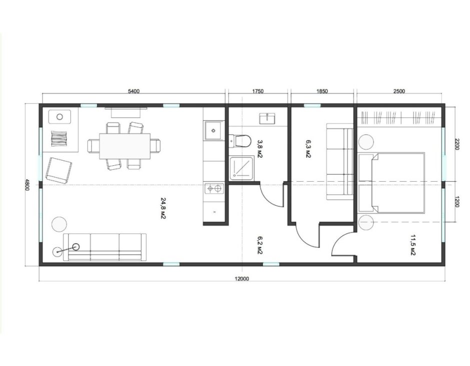 Планировка дома одноэтажного с раздельными комнатами стиле Хай тек