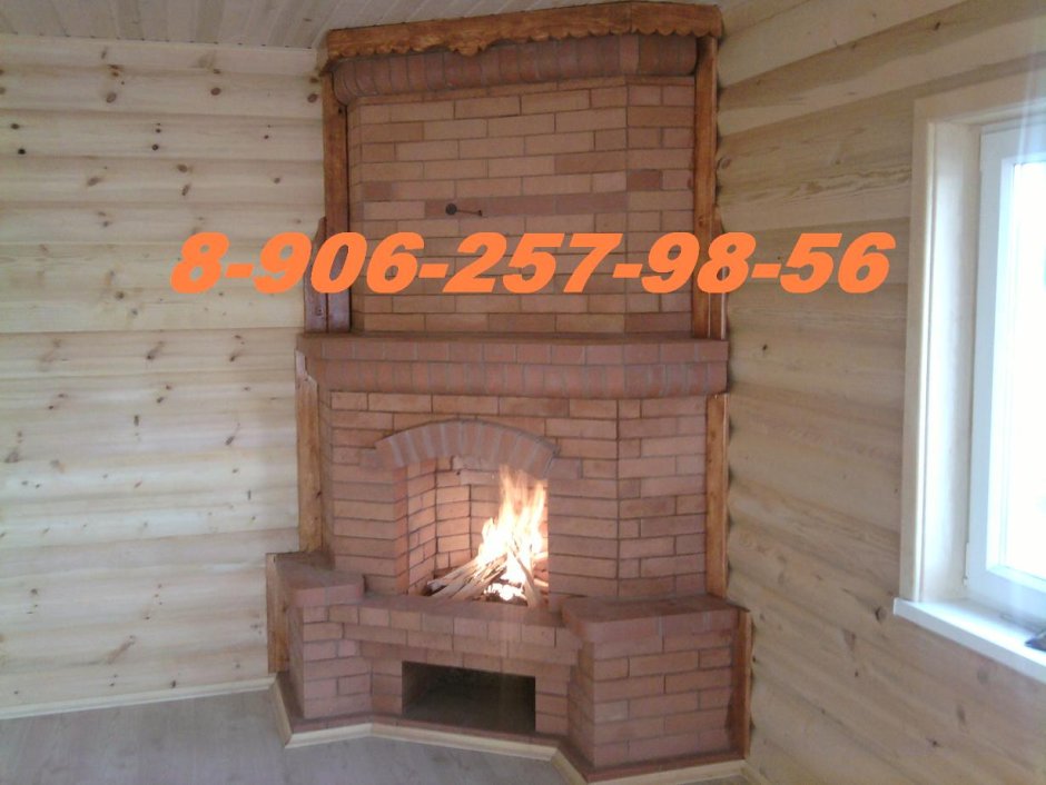 Угловой камин Аннушка для дачи